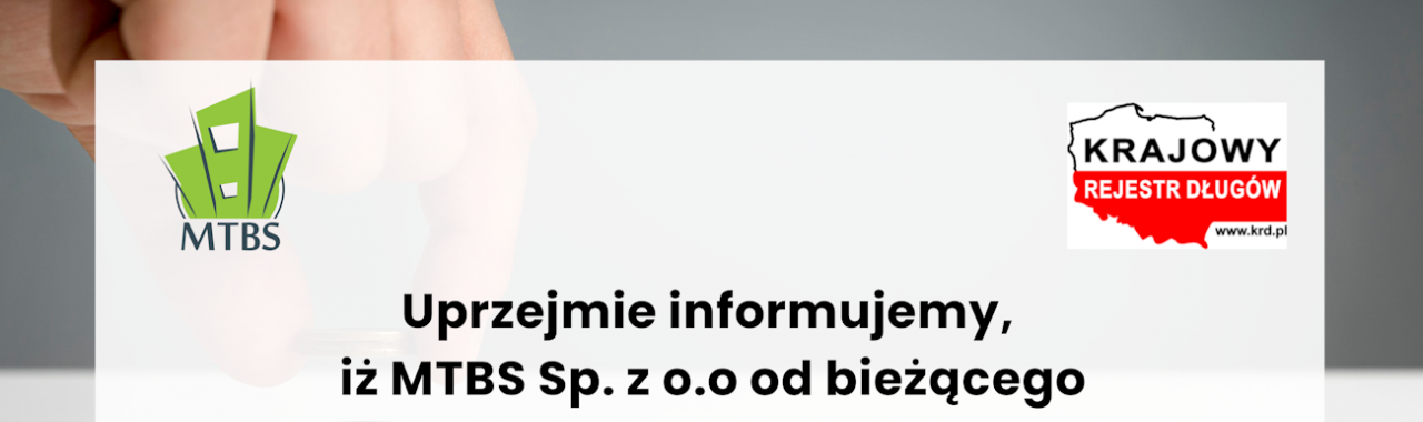 Informacja o rozpoczęciu współpracy z Krajowym Rejestrem Długów